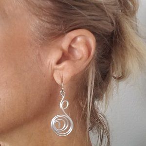 Silver/Aluminum Swirl Earrings